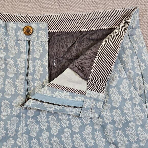 Jachs New York Bleeker Shorts Men's Size 32 / 9" Inseam Light Blue Pineapple - Picture 12 of 14
